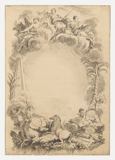 Ontwerp voor een wapenschild ter ere van William Earl Cowper door François Boucher